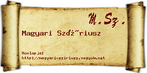 Magyari Szíriusz névjegykártya